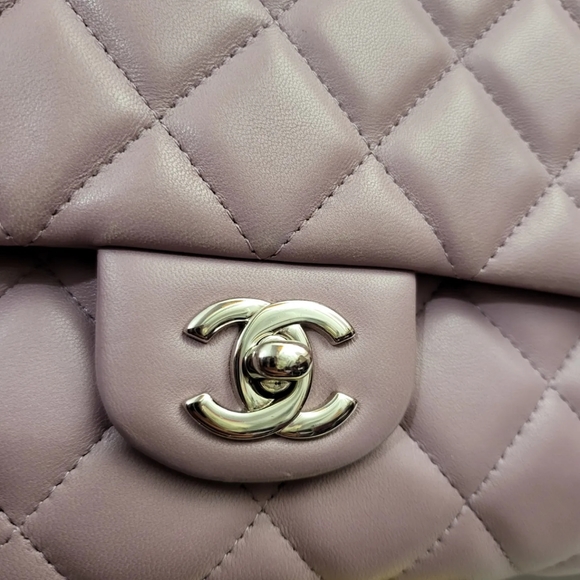 Chanel Matelasse Lambskin Single Flap Single Chain Bag Purple SilverMetal 17s - Picture 2 of 9